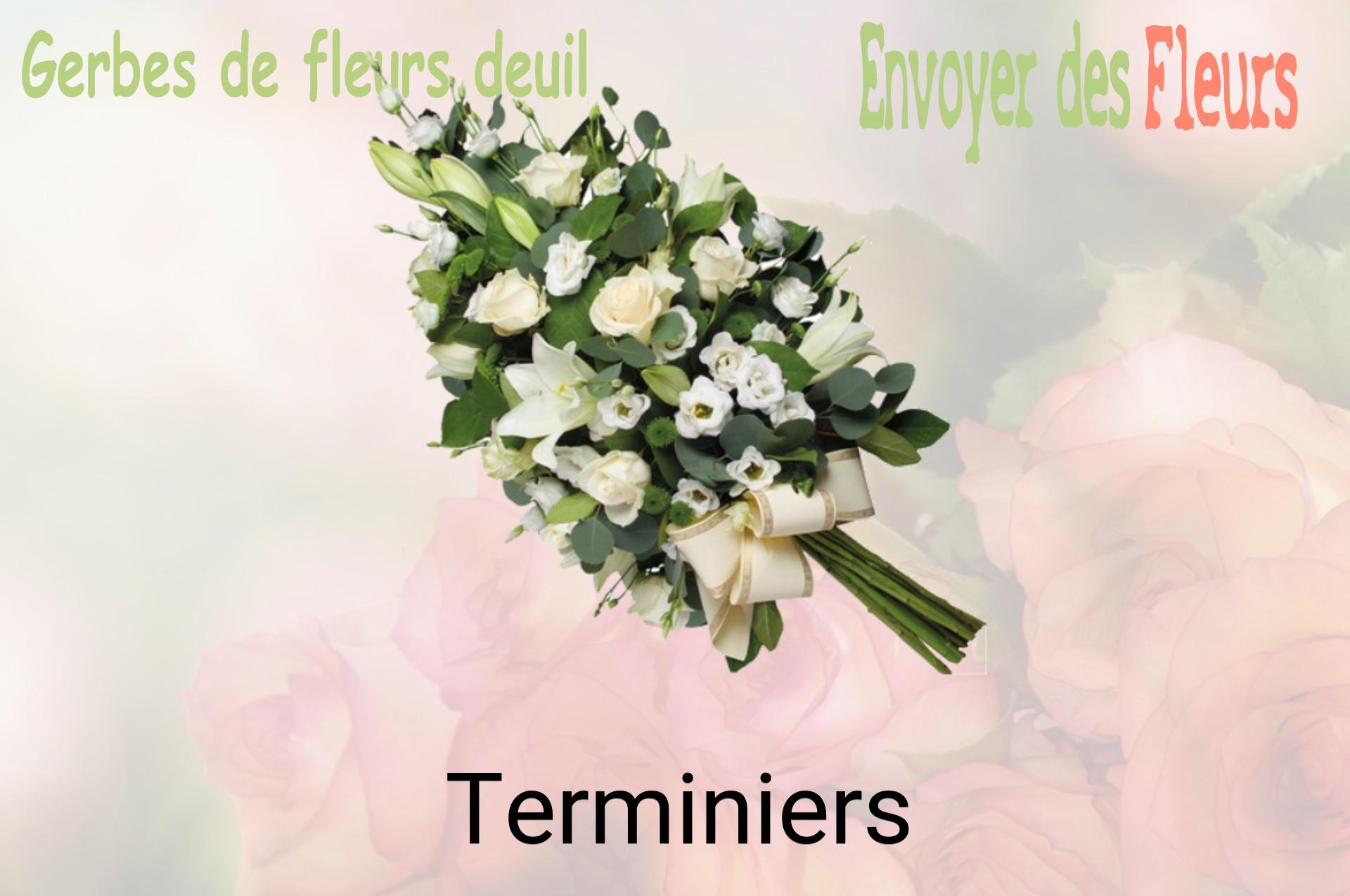 Gerbe de fleurs de deuil livrée à Terminiers